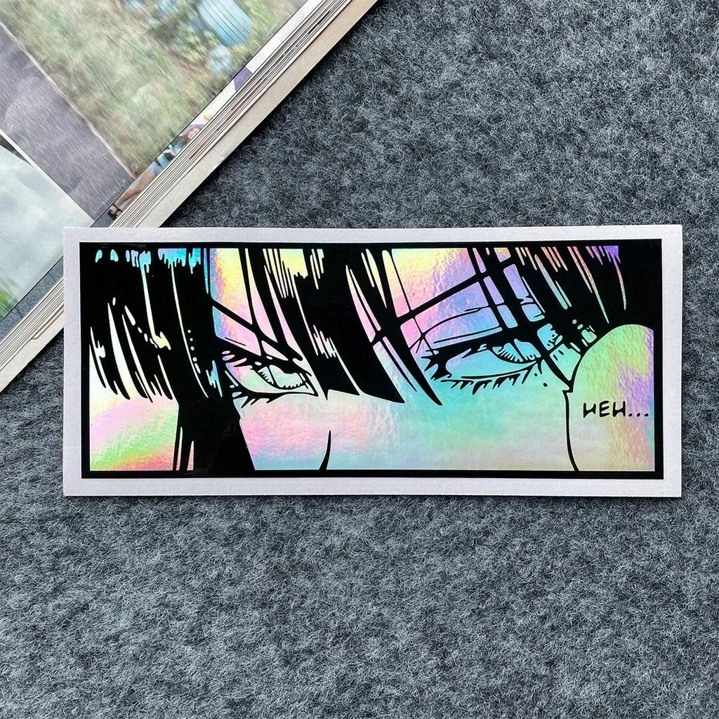 Pacote de adesivos de personagem de anime holográfico, 1 peça, para decoração de estilo de carro de motocicleta, mangá-acessório de decalque temático