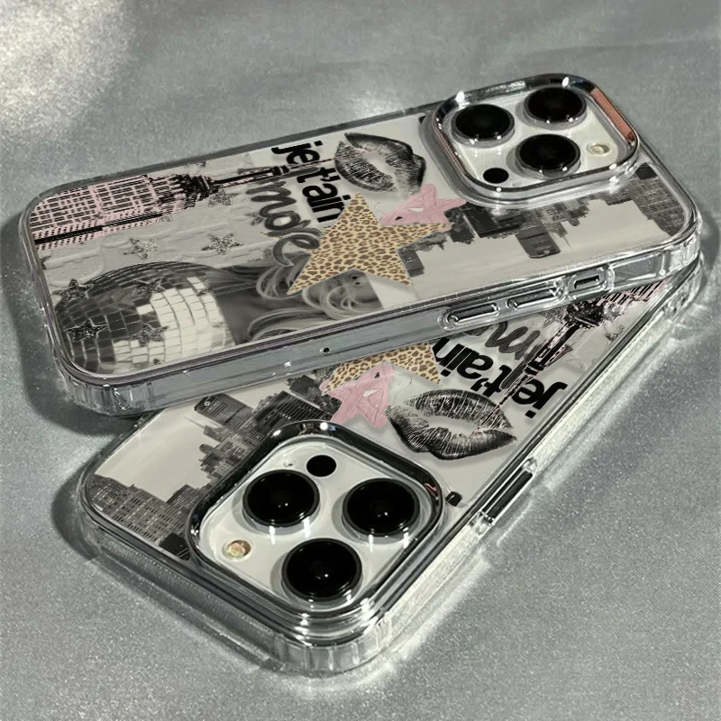 Custodia per telefono Trendy con stampa leopardata Star Patchwork per iPhone 17 Custodie per iPhone Air 16 15 14 13 12 11Pro Max 16E XS XR X 7 8Plus Cover