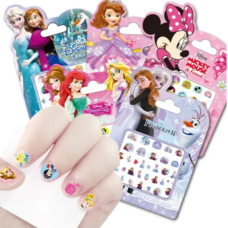 

Disney Frozen Nail Stickers 3D Anime Character Princess Elsa Sofia Mickey Beauty Baby Cartoon Nails Accessories Kids Toys Gifts