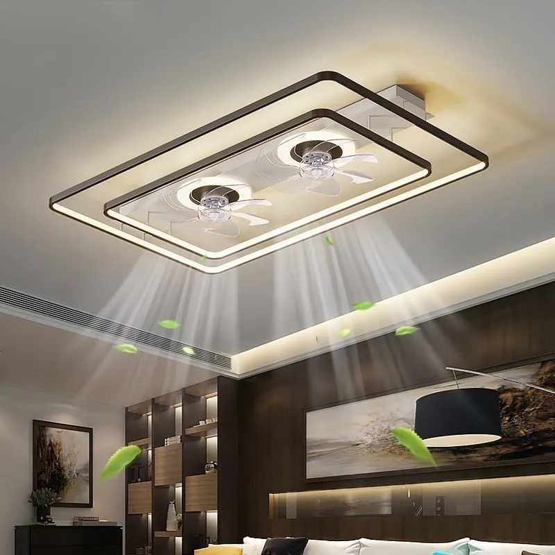 

New LED Luster Fan Lamps for Home Use with Remote Control Living Room Bedroom Dining Room Study Integrated Ceiling Fan Lights