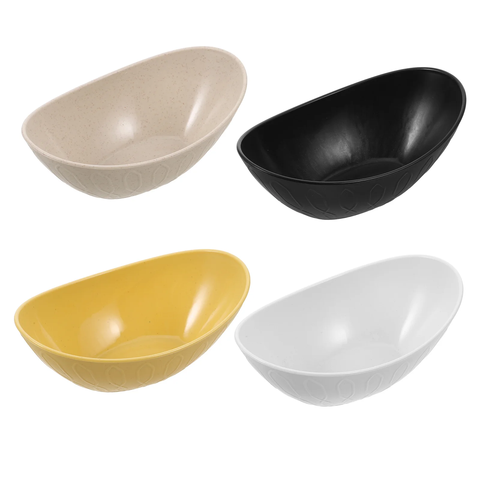 

4 pcs Fruit Salad Bowls Ingot Shape Snack Bowls Reusable Plastic Serving Bowl For Breakfast Cereal Yogurt Dessert Kitchen