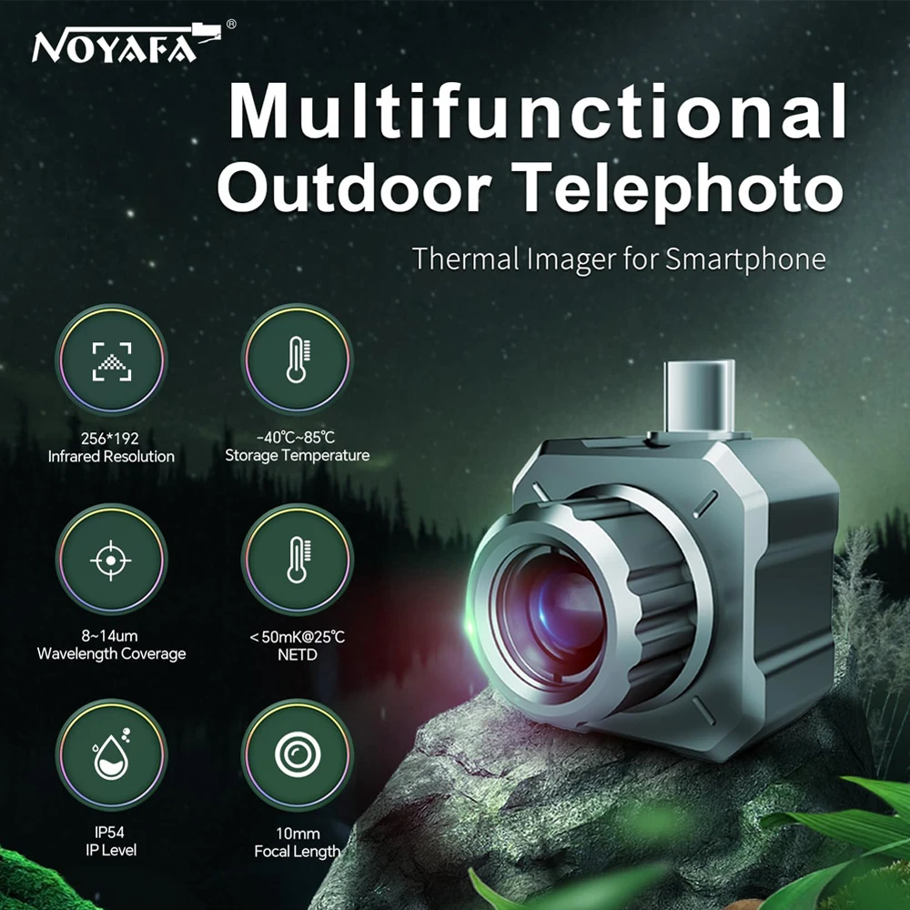 NOYAFA Thermal Imager 4X Zoom Night Vision Infrared Thermal Imager Outdoor Hunting Infrared Thermal Camera Mini Thermal Scope