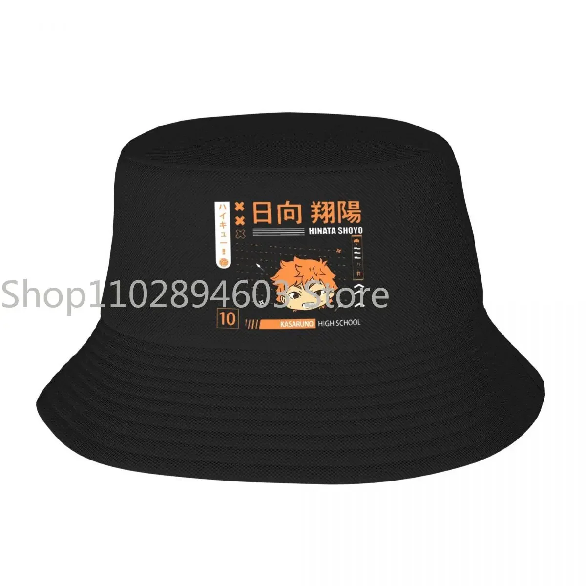 Men Women Bucket Hats Haikyu Volleyball Shoyo Hinata Accessories Bob Hats Vocation Getaway Headwear Sun Cap Foldable