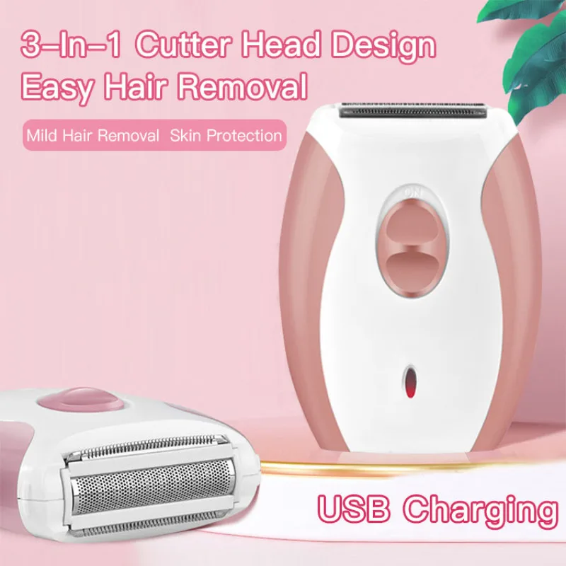 Women's rechargeable epilator private shaver electric eyebrow trimmer hair puller