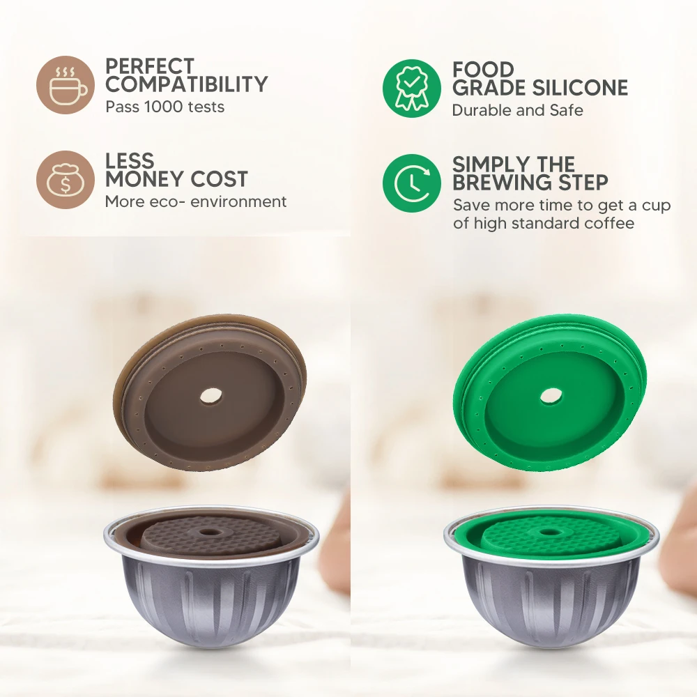 Reusable Silicone Cover Lid for Nespresso Vertuo Next Reusable Coffee Capsule Lid Pod Cover & Food Grade Silicone Lid