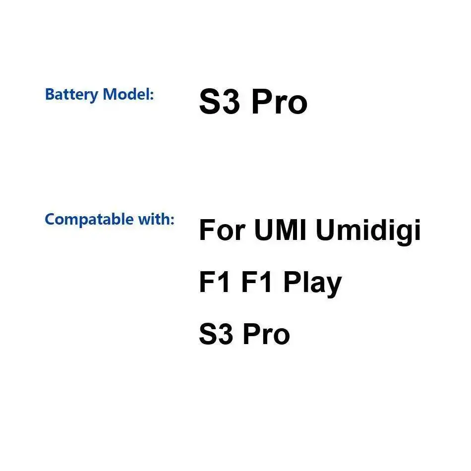 

Lightweight For Umidigi Umi F1 Play S3 Pro Environmentally Friendly 5150Mah Mobile Phone Battery
