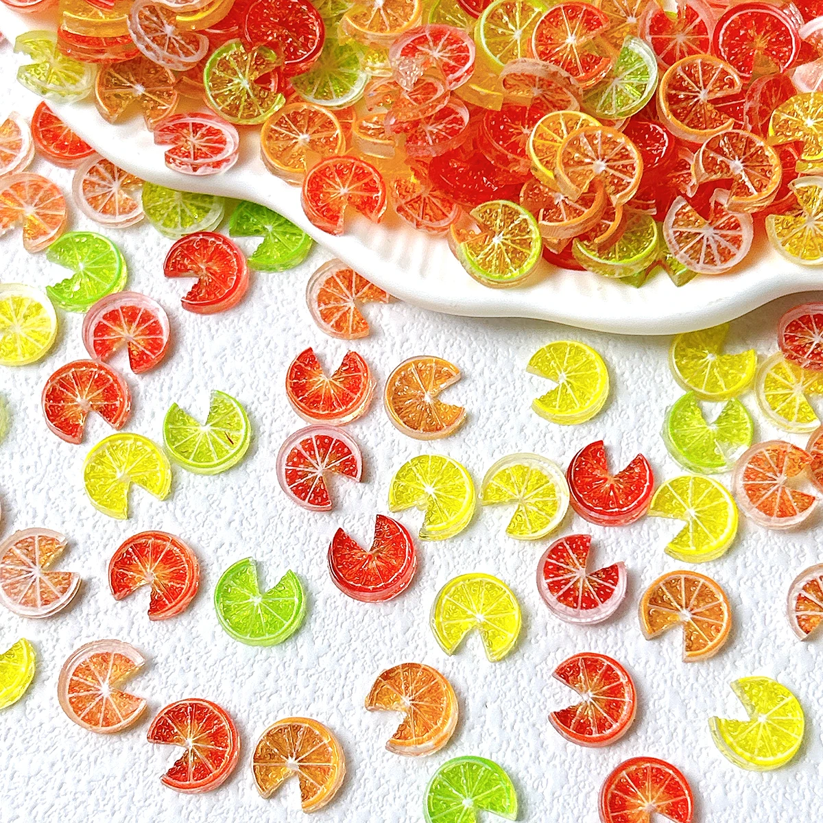 

Creative Gap Orange Slices Resin Nail Charms 3D Simulated Translucent Fruit Slices Nail Art Accessories DIY Hairpin Nails Crafts