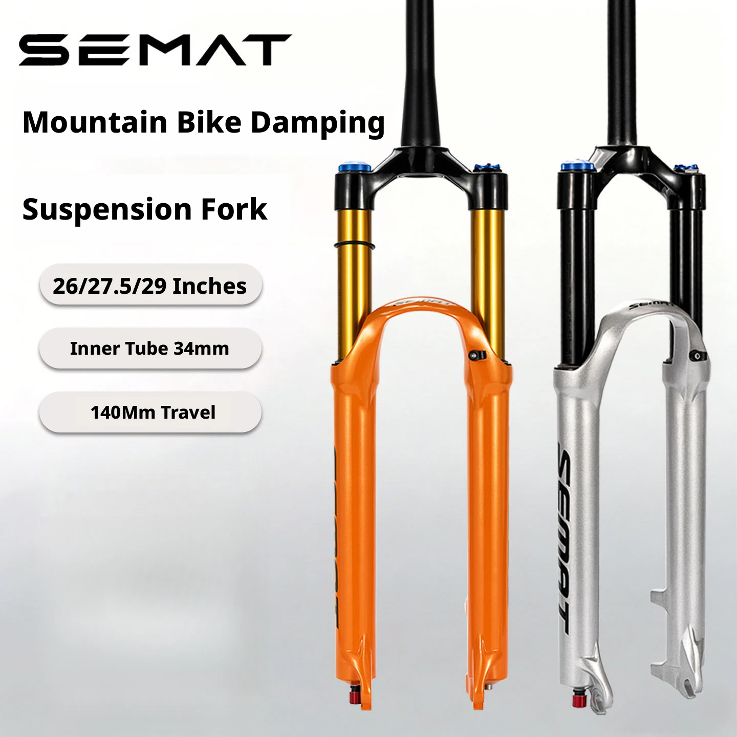 

SEMYT 26/27.5/29Inch MTB Air Fork Travel 120/140mm 9*100mm Mountain Bike Front Fork 34mm Tube Bicycle Air Suspension Fork