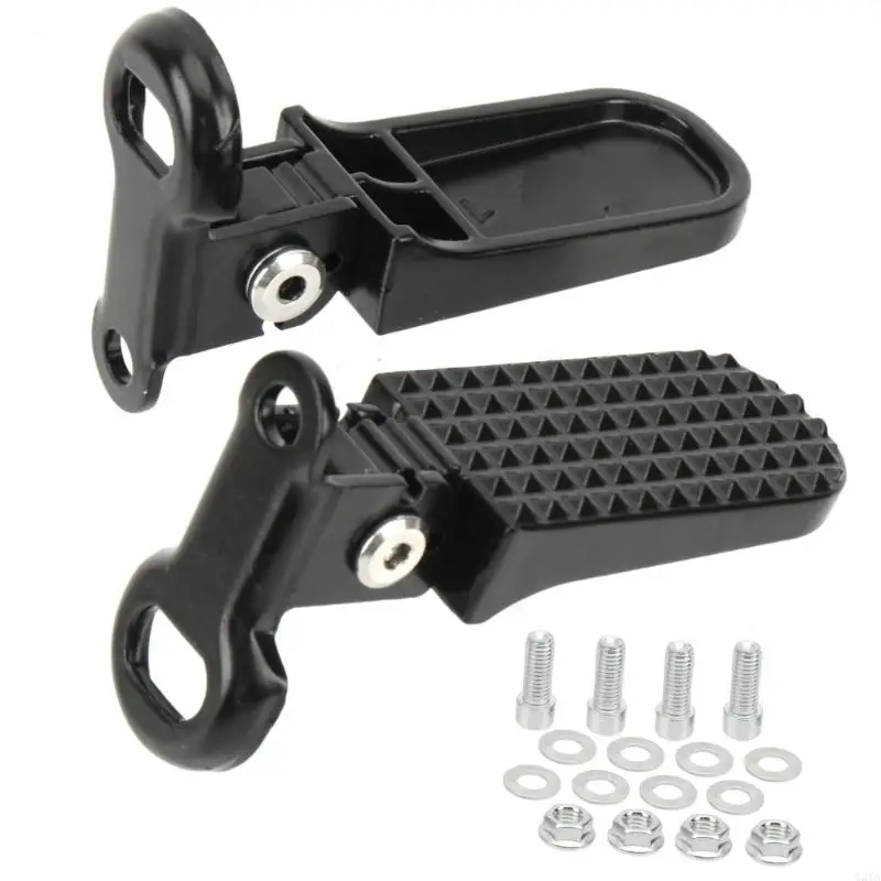   Anti Slip Motorcycle Foot Peg Pair with Hinged Step Grip and Hardware