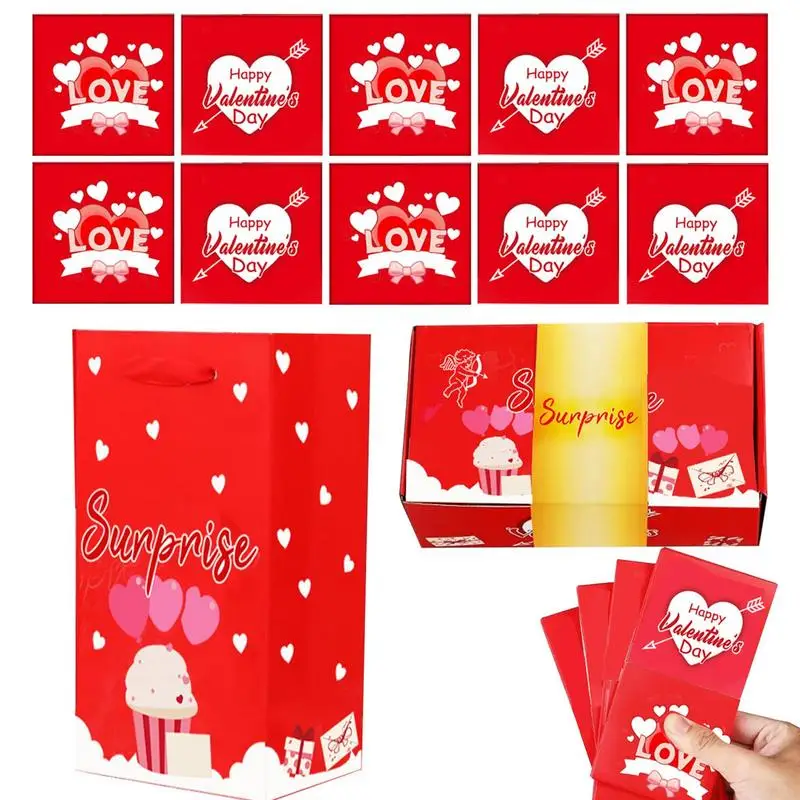 Valentines Cash Pop-out Box 10X Rode Enveloppen Valentines Pop-out Cash Box Love Celebration Herbruikbare Paar Aandenken Romantische Doos