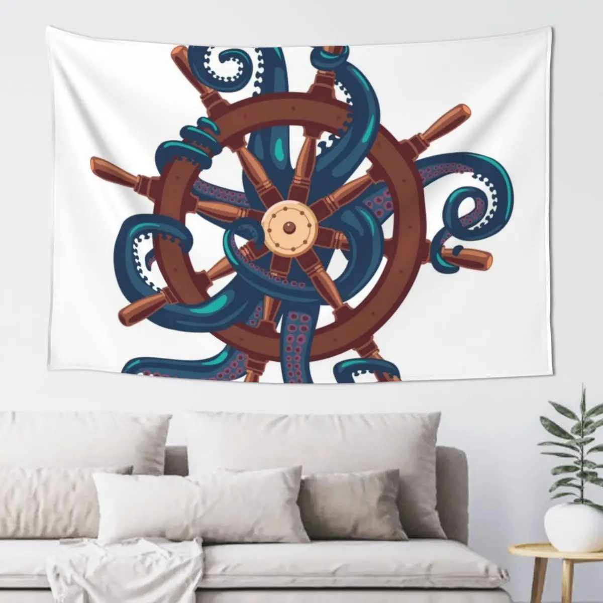 

Сaptain Octopus. Vintage print Tapestry Bedroom Decorations Room Design Wall Carpet Tapestry