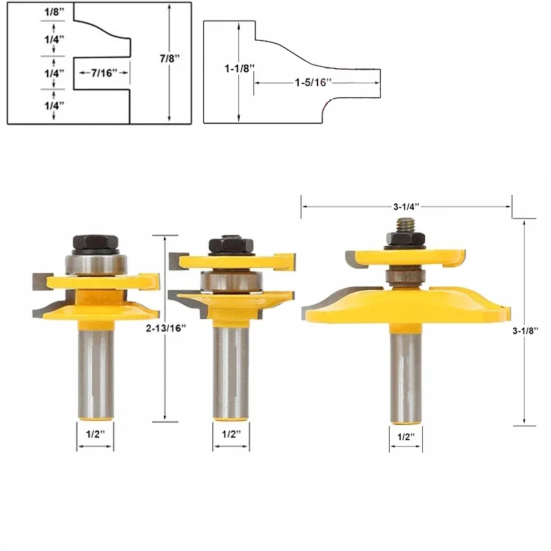 3PCS Bits 12mm 1/2