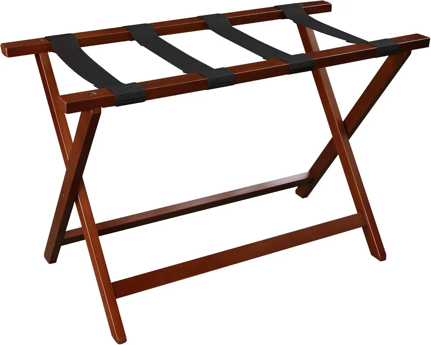 

Heavy Duty 30" Extra Wide Luggage Rack in Walnut Finish - Durable Storage Solution