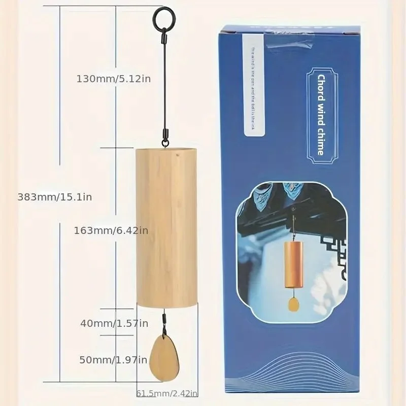 Bamboo Bell Wind Chime Japanese Handmade Natural Soothing Sound Meditation Hanging Ornament Home Garden Patio Balcony Gift