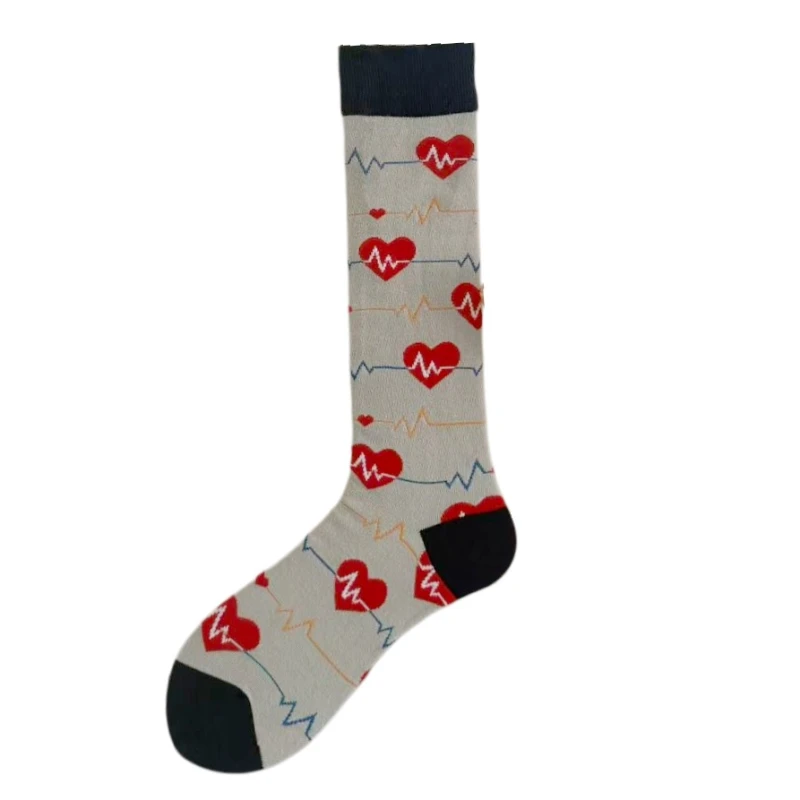 Three pairs of equestrian erotic pattern knee-high socks