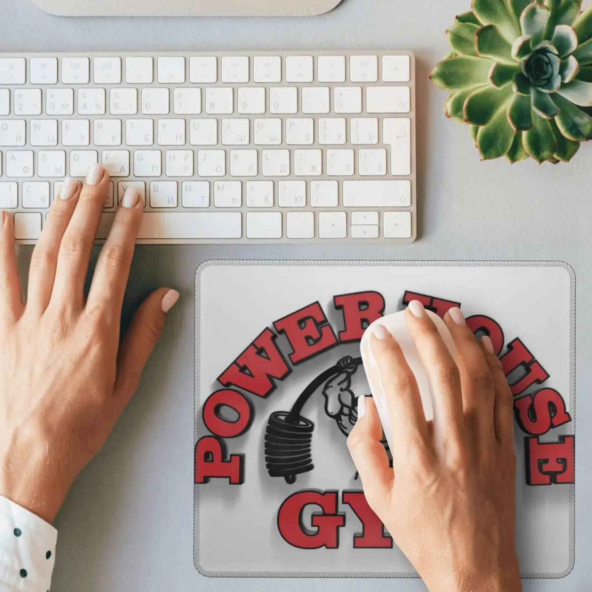 Powerhouse-alfombrilla de ratón con motivación para gimnasio, teclado de ordenador, alfombrilla para ratón, alfombrilla de escritorio para PC, alfombrillas para mesa de oficina