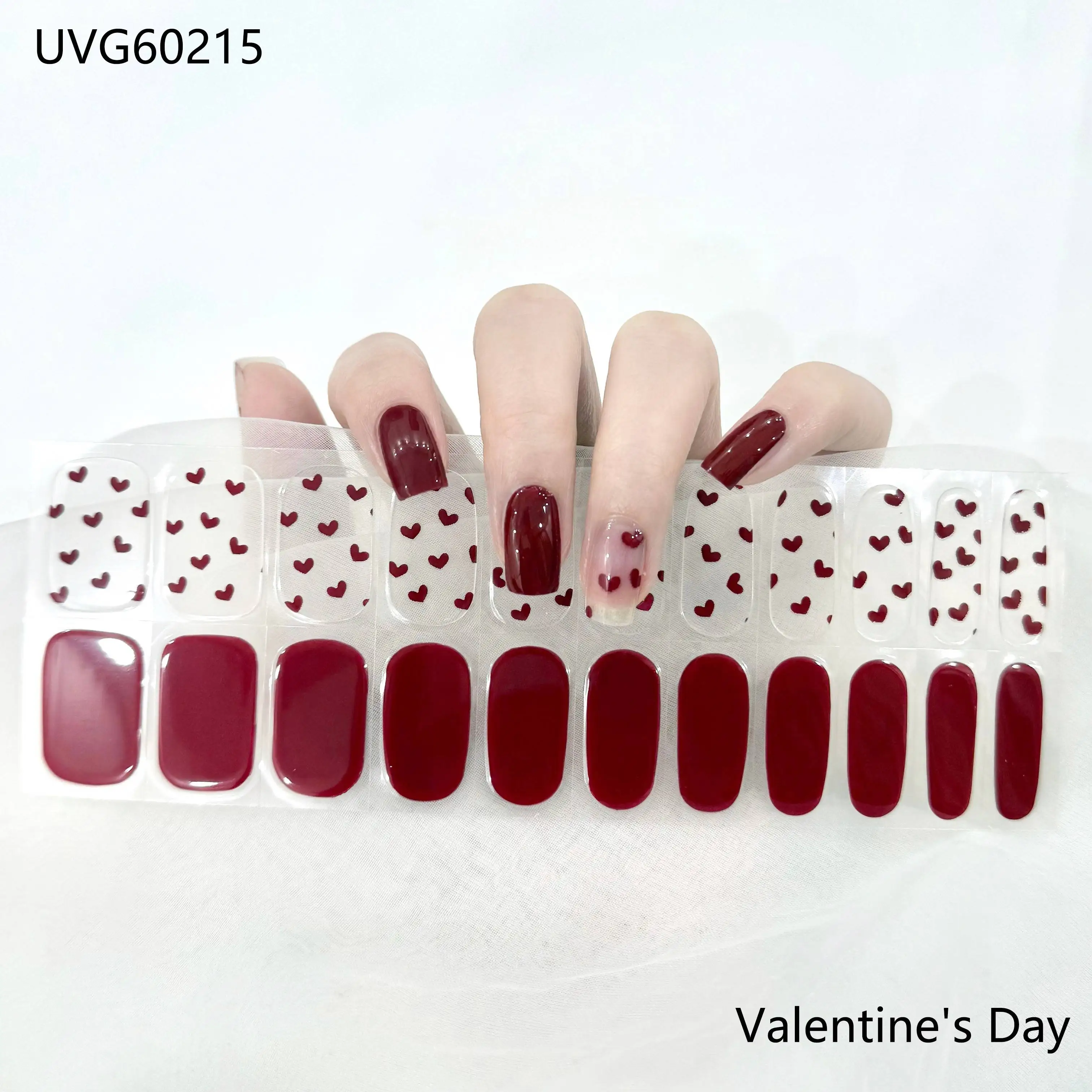 16/20/22 Tips Semi-Cured Gel-Nagel-Wraps, vollflächige Maniküre, DIY, wasserfest, langanhaltend, Gel-Nagel-Sticker-Set, für UV-Lampe erforderlich