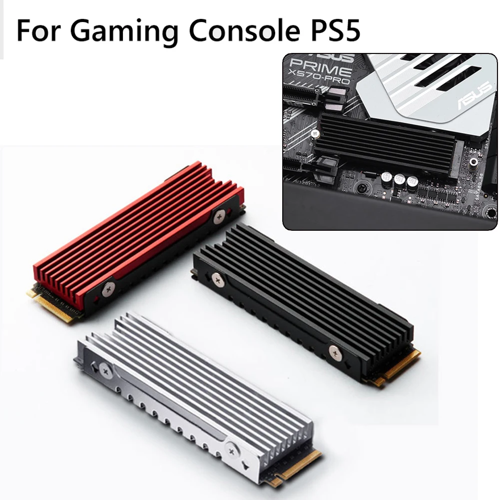 M.2 2280 SSD Cooler Radiator NVME NGFF SSD Cooling Heat Sink Heat-resistance with Thermal Silicone Pad for PS5 Game Console