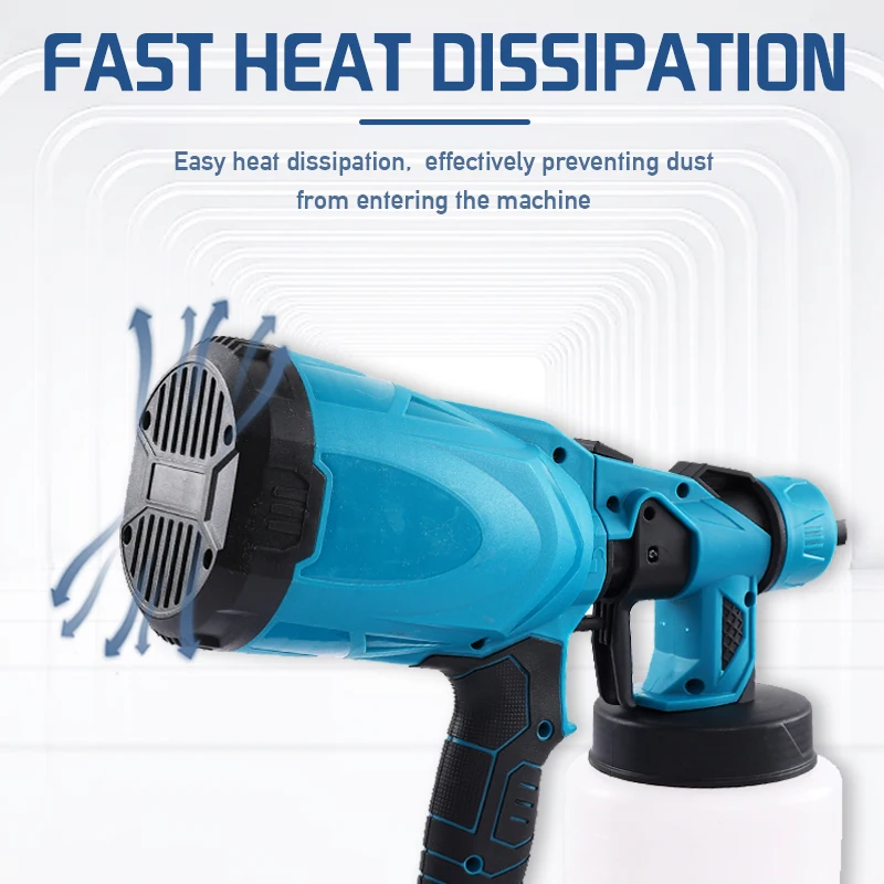 Spray sem fio Pintura Máquina Pulverizador Controle de Fluxo Doméstico Fácil Auto Móveis Aço Compatível Para Makita 18V Bateria