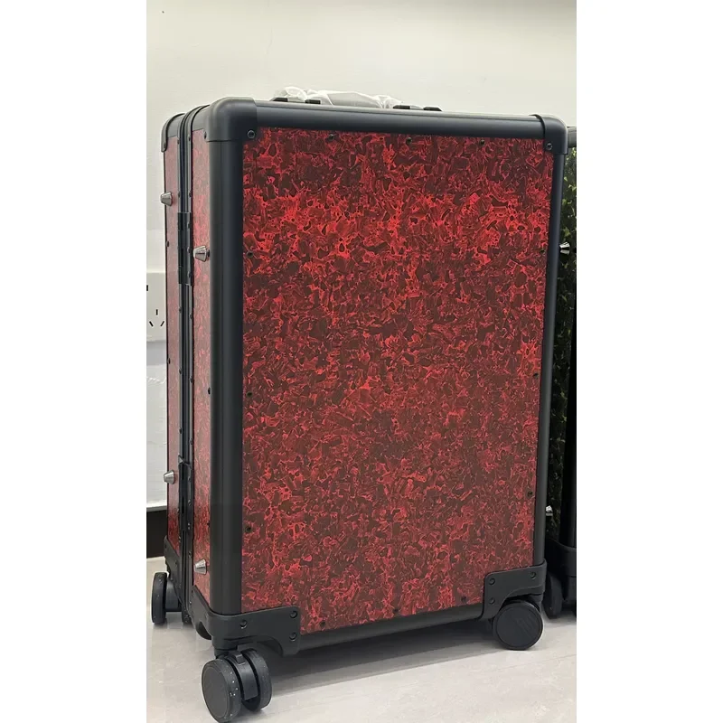 Custom red carbon fiber woven waterproof, lightweight and durable carry-on luggage for business travel