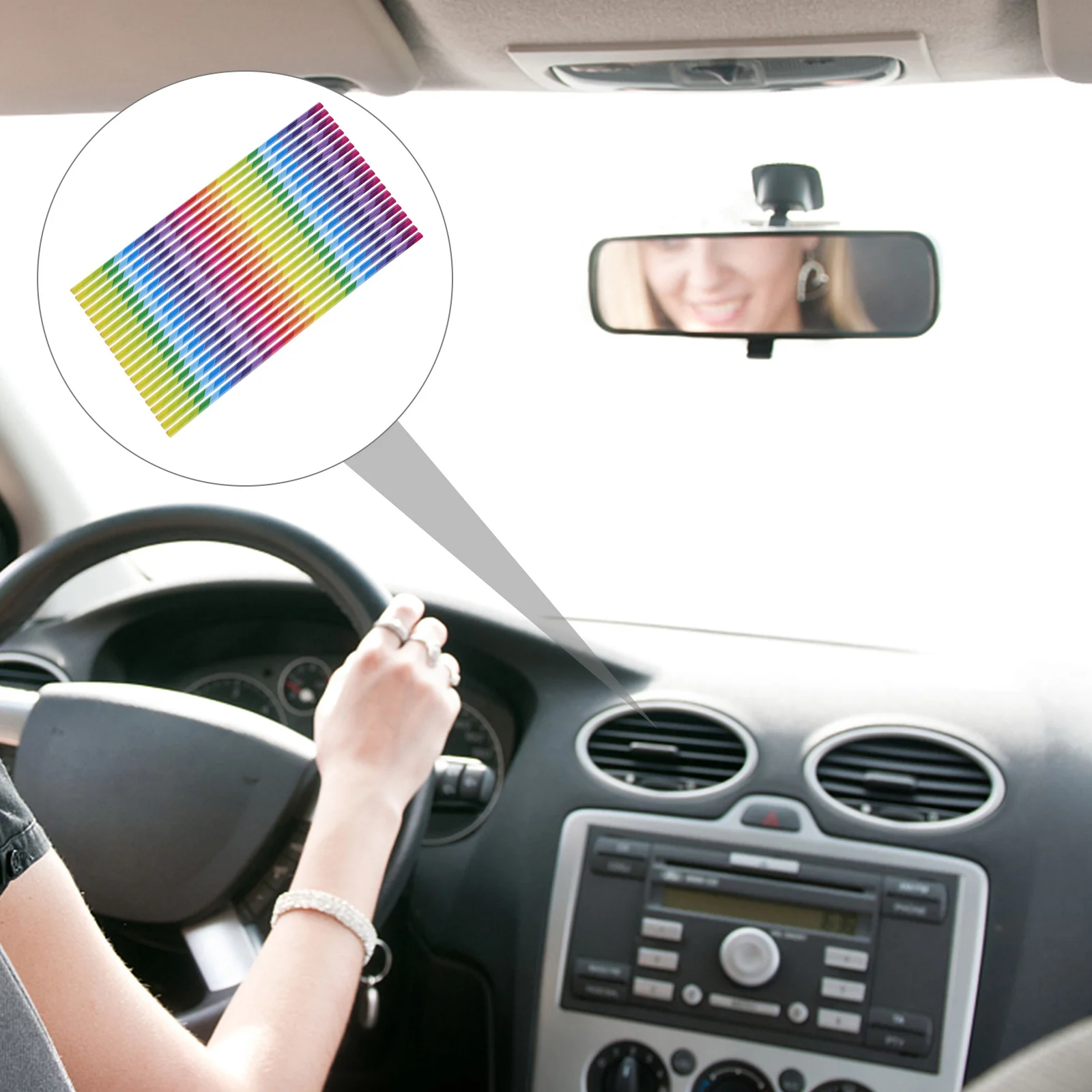 

40Pcs Car Air Outlet Decorative Trim Colorful Durable Auto Vent Strips Interior Enhancement Car Accessories Auto Accessories