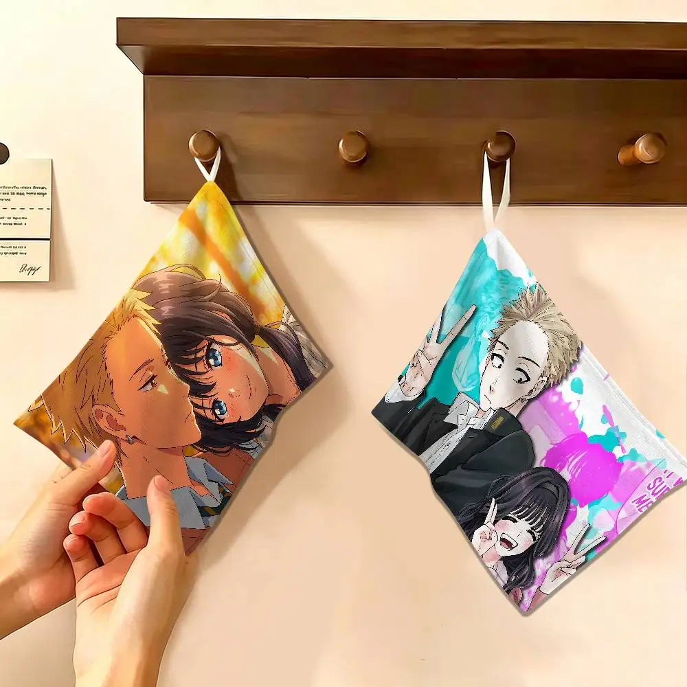 Anime T-The Fragrant Flower Blooms With Dignity Polyester Cotton Hand Wiping Towel, Hanging Towel, Quick Dry for Kitchen Daily