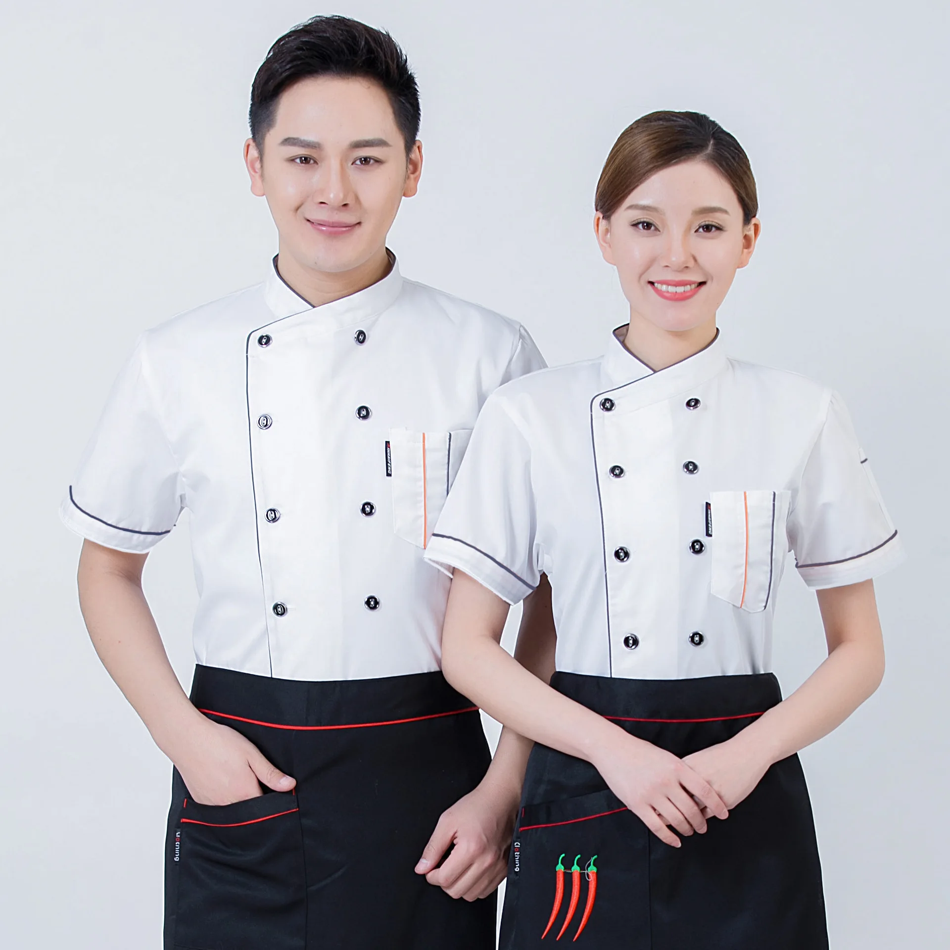 Restaurant Hotel Chef Uniform Unisex Short Long Sleeve Breathable Kitchen Workwear Catering Service Outfit