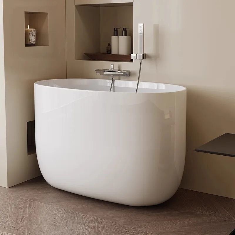 Acrylic bath bathtub bathtub integrated small apartment ingot-shaped household independent bucket tank thin edge mini
