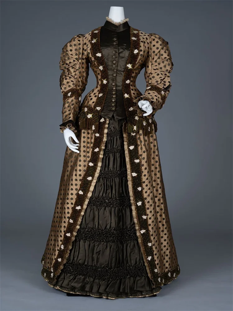 1890er Vintage Edwardianisches Viktorianisches Duchess Walking Bustle Business-Partykleid Königliches Hofkleid Steampunk Ballkleid