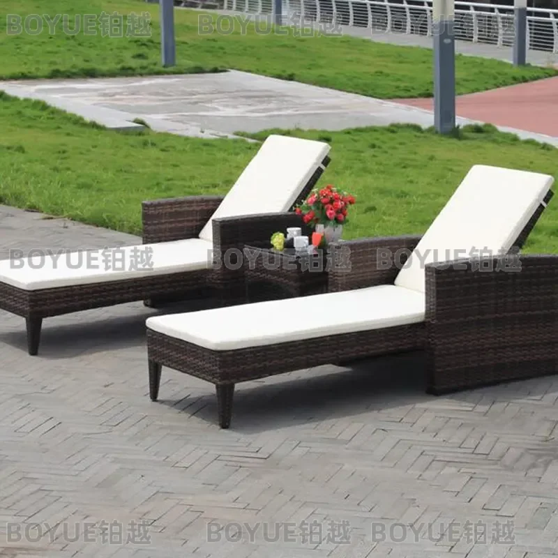 Waterproof Folding Recliner Chair for Outdoor Garden Pool Beach Balcony Sun Protection Lounge Bed Portable Zero Gravity Seat