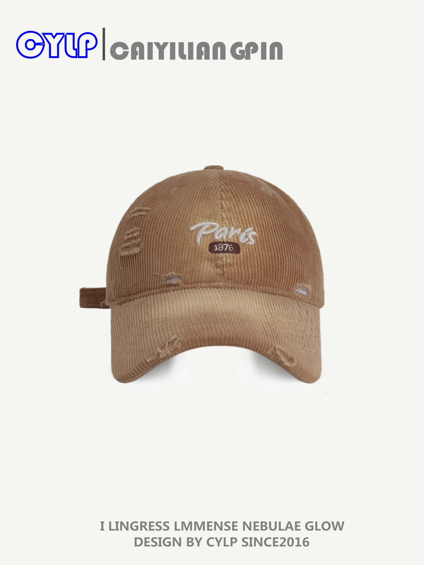 

Hat Korean Version Letter Embroidery Soft Top Corduroy Baseball Cap Face Slimming Duckbill Cap