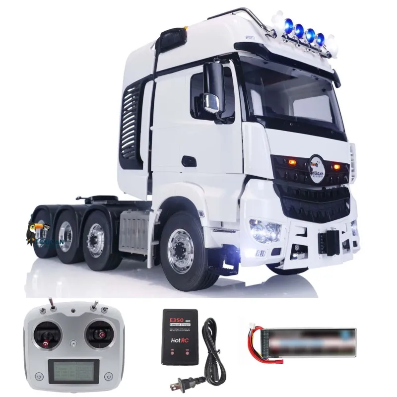 1/14 LESU 8X8 camión Tractor RC 4 ejes transmisión de 3 velocidades 3363 RTR TOUCAN HOBBY DIY Control remoto coche chasis de Metal vehículo