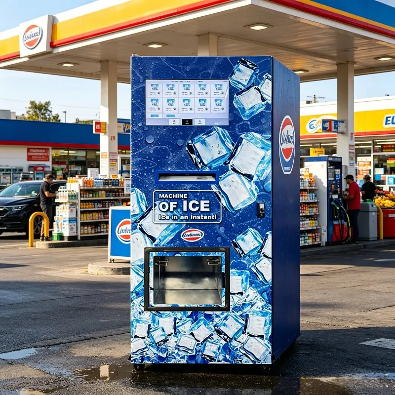 24H Unmanned Ice Vending Machine Commercial Self Service Ice Cube Dispenser for Gas Station Convenience Store