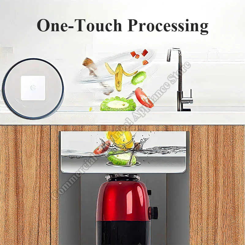 Food Waste Shredder Electric Continuous Kitchen Stainless Steel DC Motor Durable Household Sink Garbage Disposal