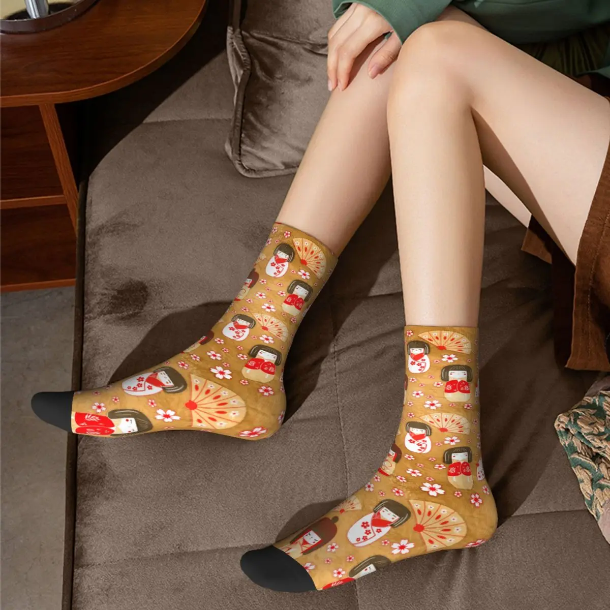 Happy Funny Male Men Socks Harajuku Japanese Dolls Sock Polyester Kokeshi Skateboard Women Stockings Spring Summer Autumn Winter