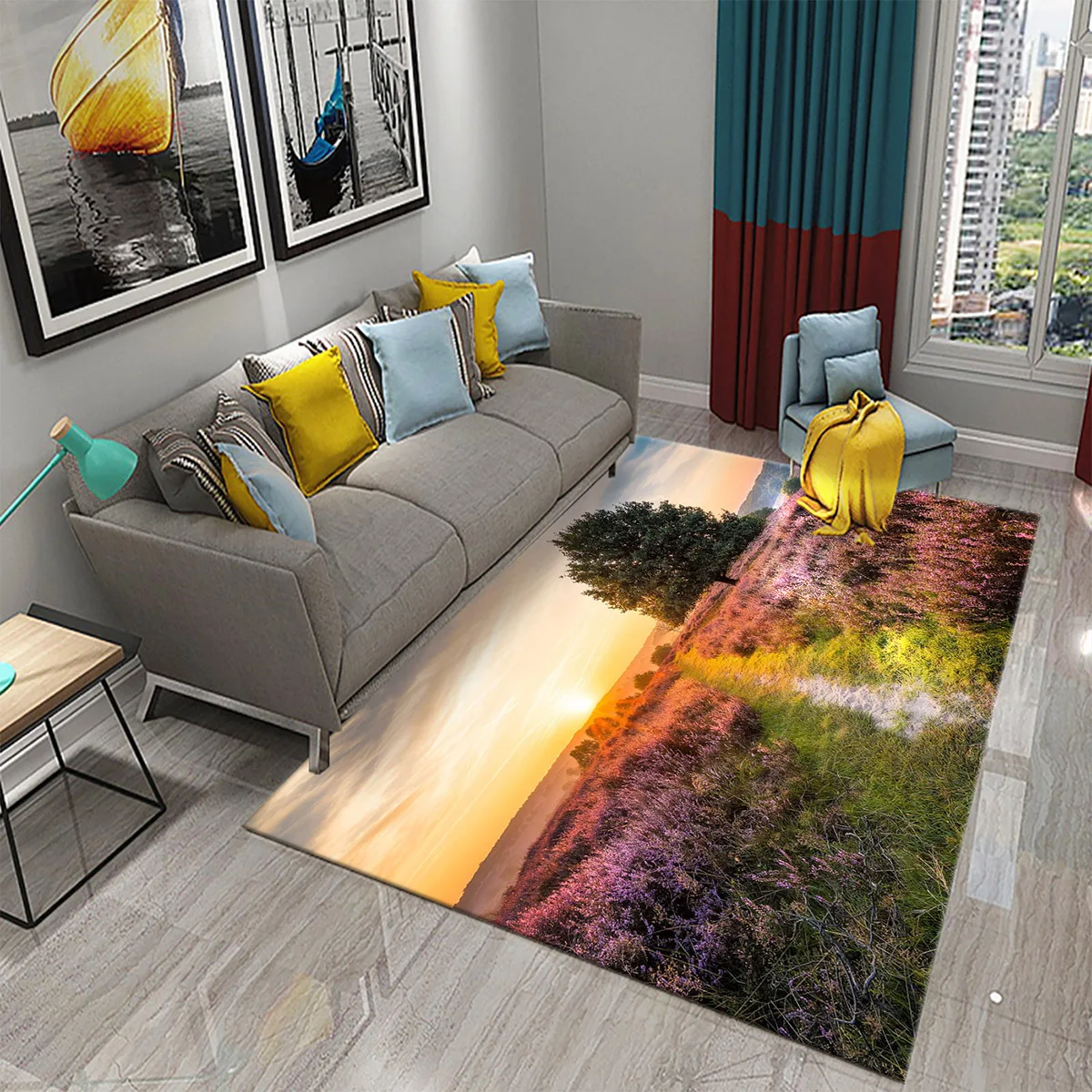 

Beautiful Rural Landscape Carpet Color Views Rugs Living Room Bedroom Area Mat Sofa Coffee Table Mat Kids Crawling Non-slip Rugs