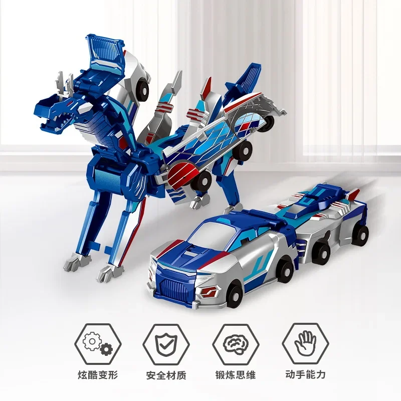 Genuine Collision Transforming Dinosaur Car Toy Magnetic Dinosaur Transformer Car Transform into Dinosaurs Fun Transforming Cars
