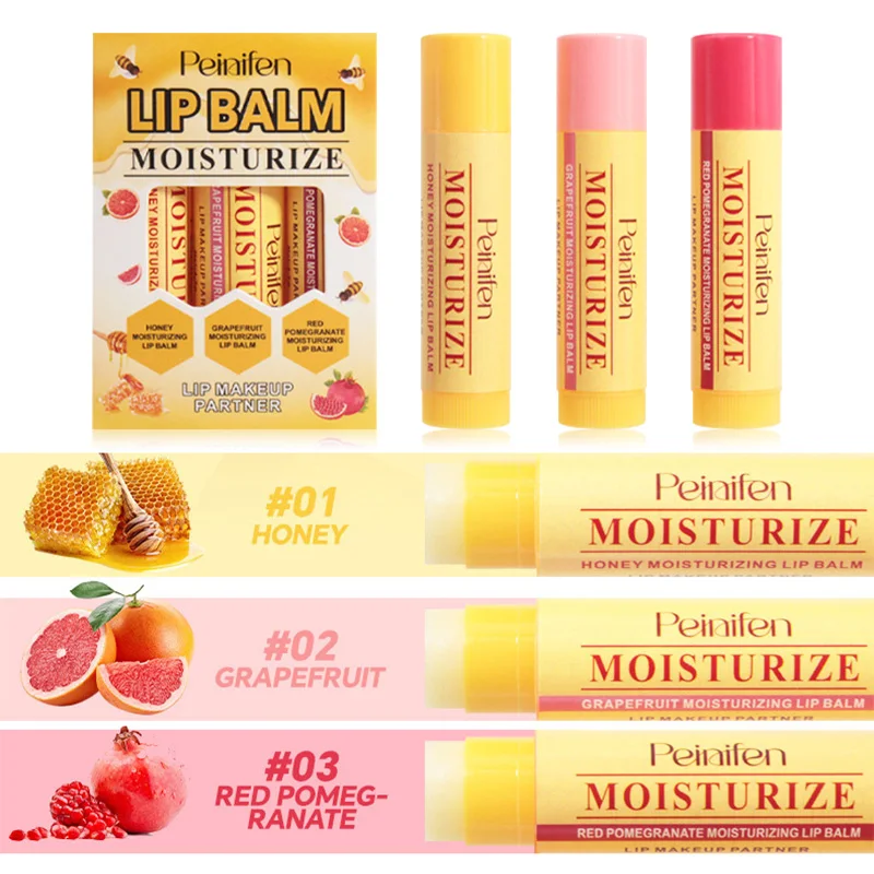 3-Piece Lip Balm Lipstick Base Lip Balm Makeup Natural Plant Anti-Scratch Lip Care Petroleum Jelly Lip Balm image 5