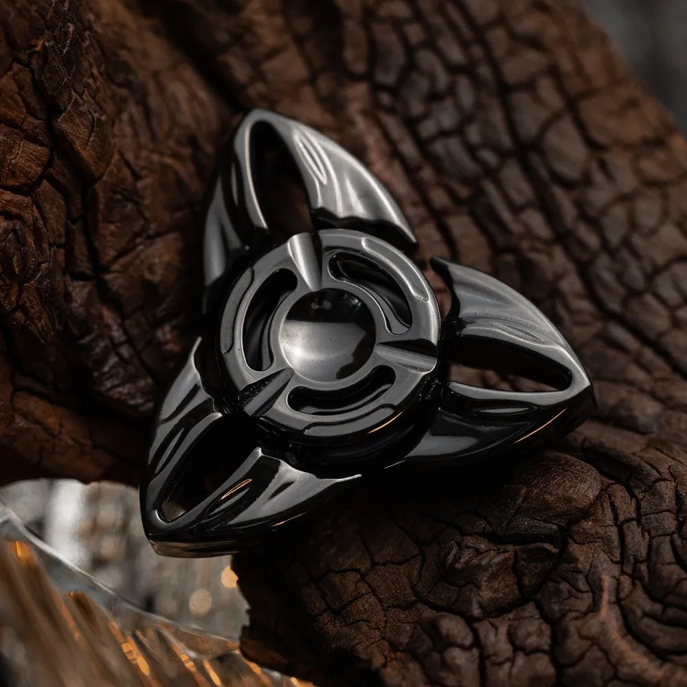 HE EDC Shadow Fidget Spinner Office Desk Accessories Anxiety Relief Gadgets Fidget Toys Adults Three Leaf Spinner