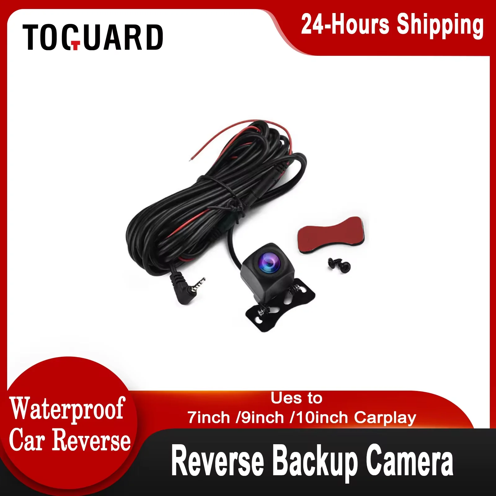 TOGUARD 7.5M Car Rearview Camera Parking Camera Car Park Monitor 170Degree with parking line Waterproof For Carplay 7/9/10inch