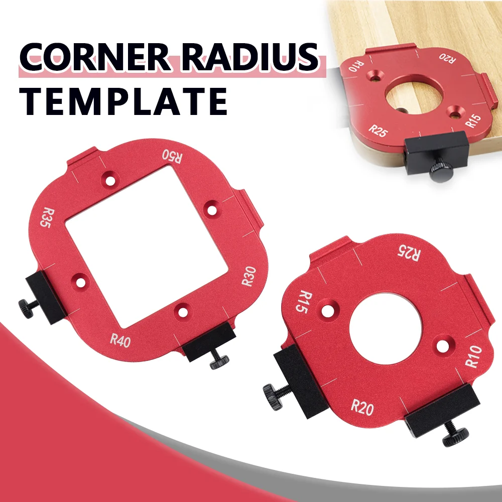 DIY Round Corner Radius Template, Aluminium Alloy Round Corner Radius Template, Multiple Radii, Easy to Operate, for Woodworking