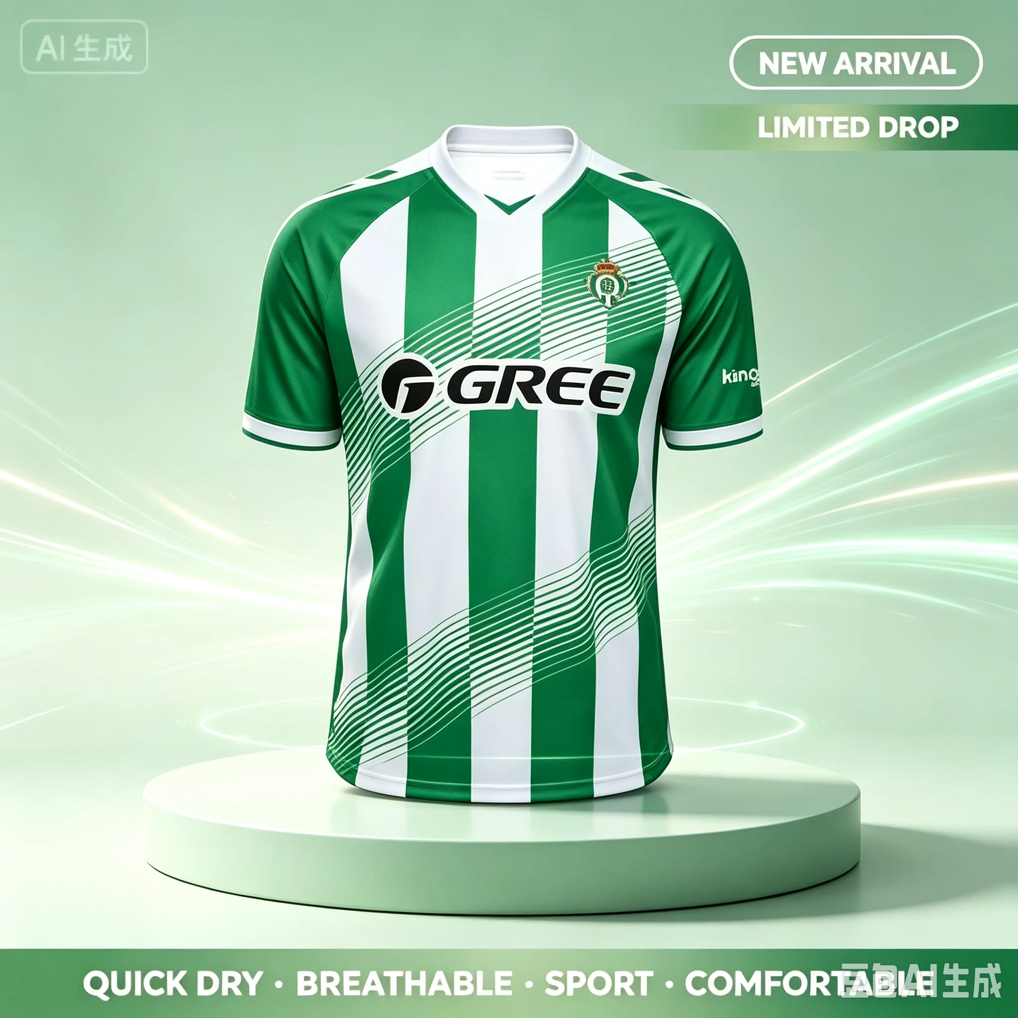 26-27 Betis Football Jersey Y2K Green Striped Oversized Tee Family Matching Outfit for Sports Street Fashion Casual Wear Tops