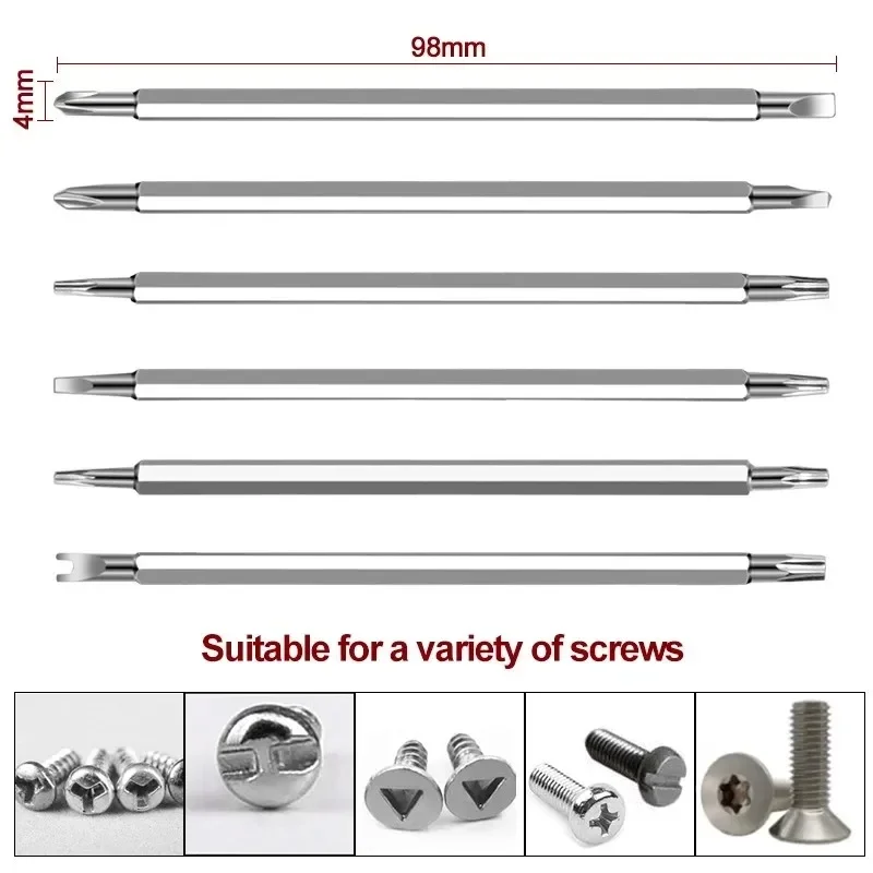 7 stks/set Schroevendraaier Bits Sabotage Proof Beveiliging Magnetische Bit Set Torx Schroevendraaier Platte Kop multifunctionele Schroevendraaier Handje