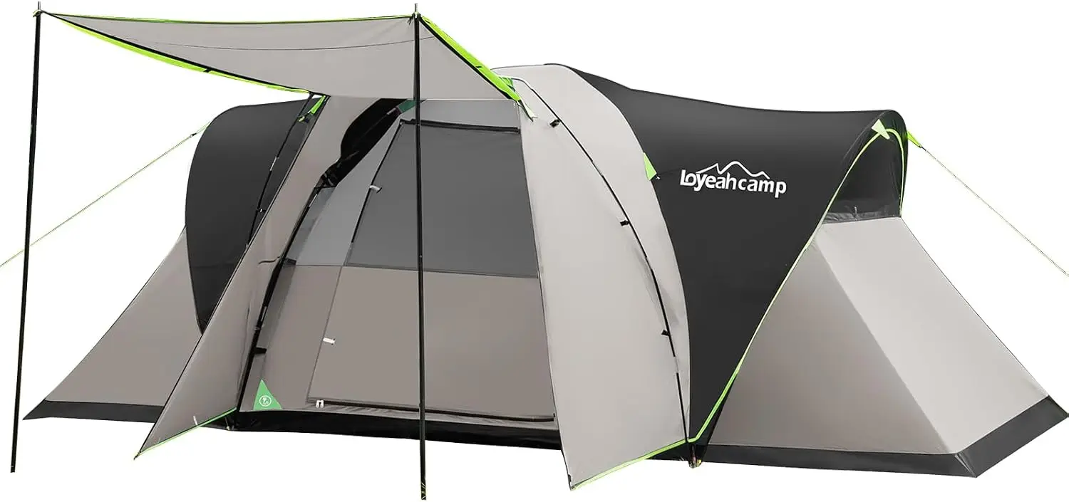 Eight Person Large Extended Dome Camping Tent Three Rooms