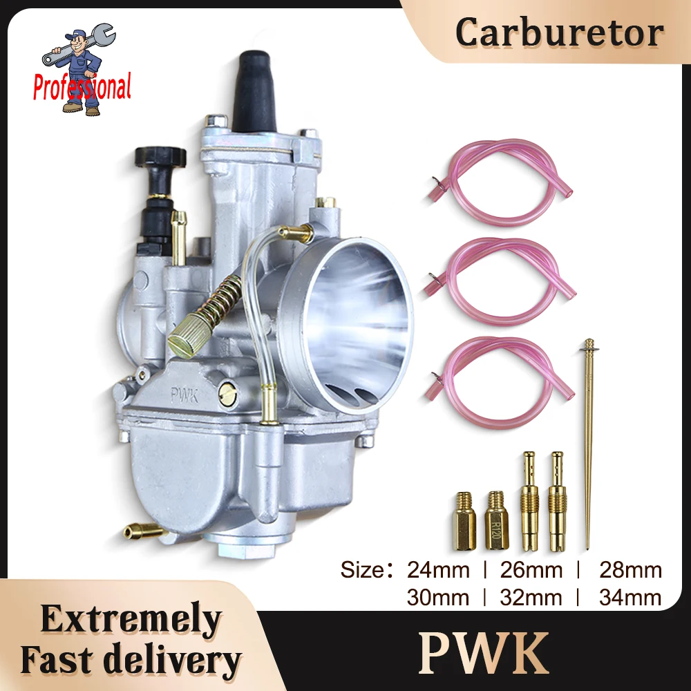 

Motorcycle Carburetor With Jet For Keihin KOSO PWK 24 26 28 30 32 34mm 2T 4T ATV Quad Go Kart Dirt Bike Scooter 50-250cc