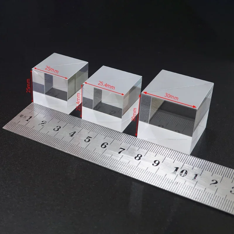 

Beam Splitter 25mm Optical Glass Prism Beam Splitting Prism Cube Splitting Ratio 50%:50% for Optical Experiment