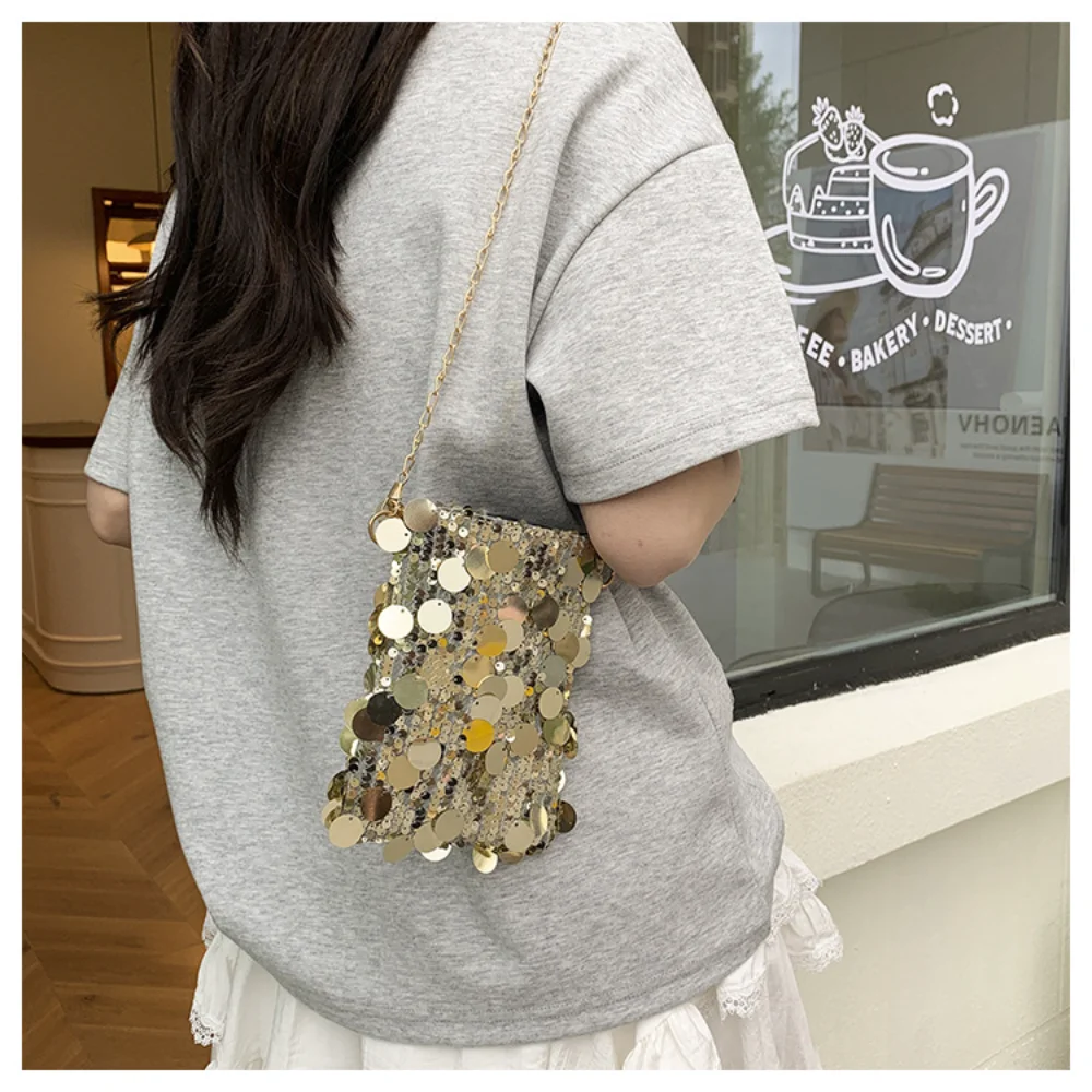 Sparkling Sequin Shoulder Crossbody Bag - usage example