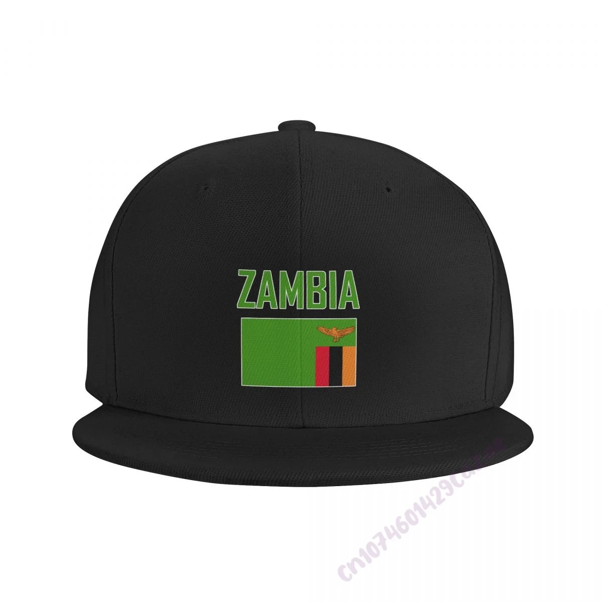 ZAMBIA Flag Flat Brim Baseball Cap Breathable Adjustable Men Women Outdoor Hip Hop Hat For Gift