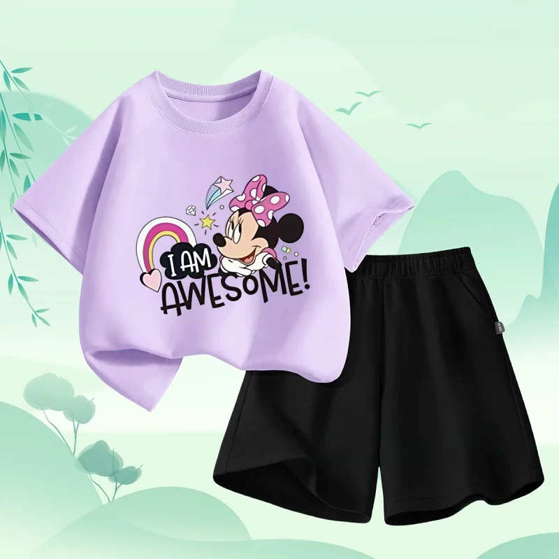 

Summer Baby Girl Boy Clothes Set Children Daisy Cartoon Minnie Printing T-shirt and Short 2Pcs Suit Kid Shorts Sleeve Tracksuit