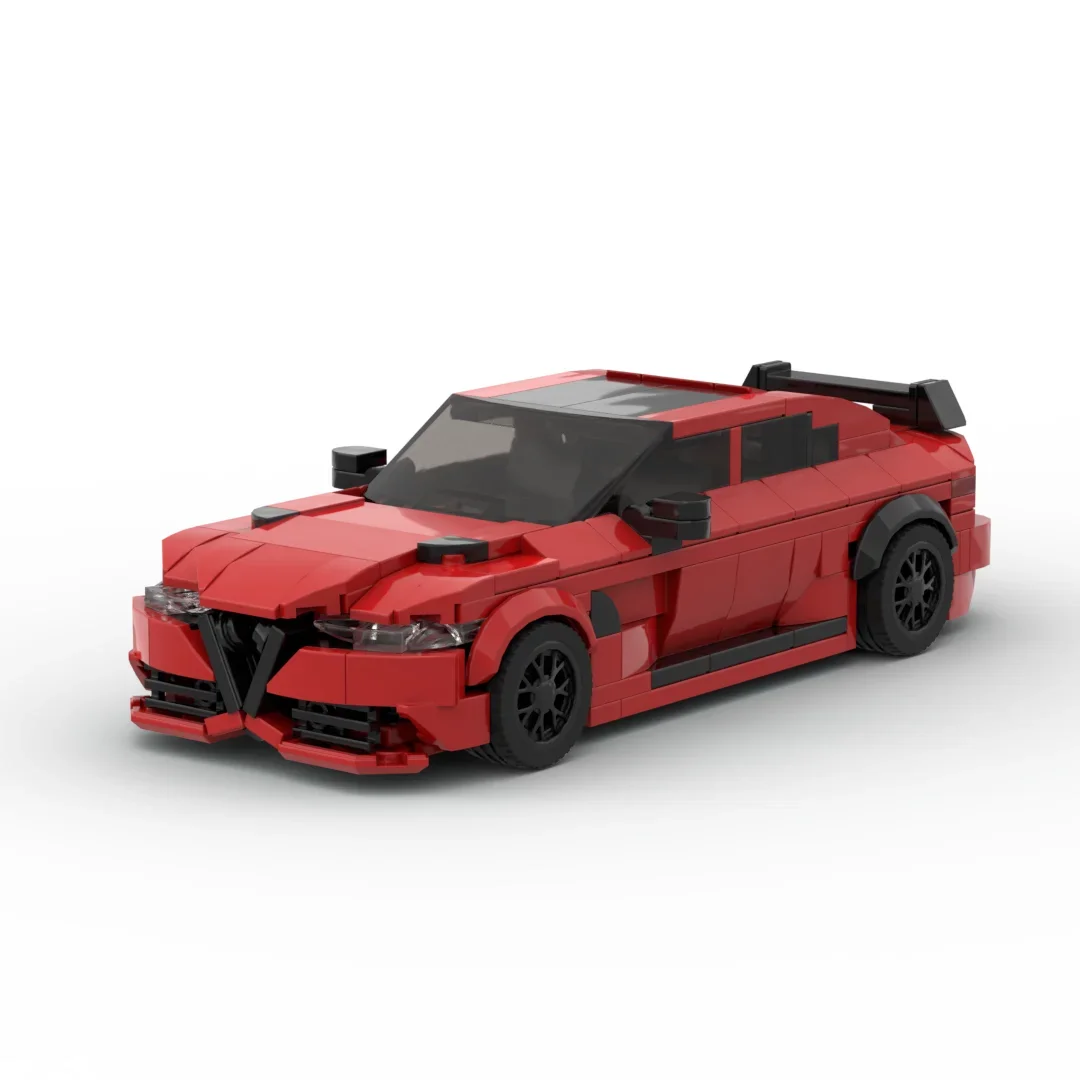 City Car Vehicle Speed Champion Racer Moc  InhawBrick Technical Sport Racing Giulia GTAm Red Car Building Block